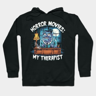 Horror Movie Therapy Halloween Fans Costume Movies Created Hoodie